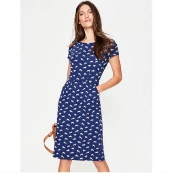 Boden Dresses & Skirts - Boden | Phoebe Jersey Horse Printed Equestrian Dress Navy Blue